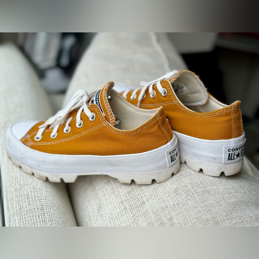 Converse All Star Lugged Low Top Sneaker, size 6, color of Mustard